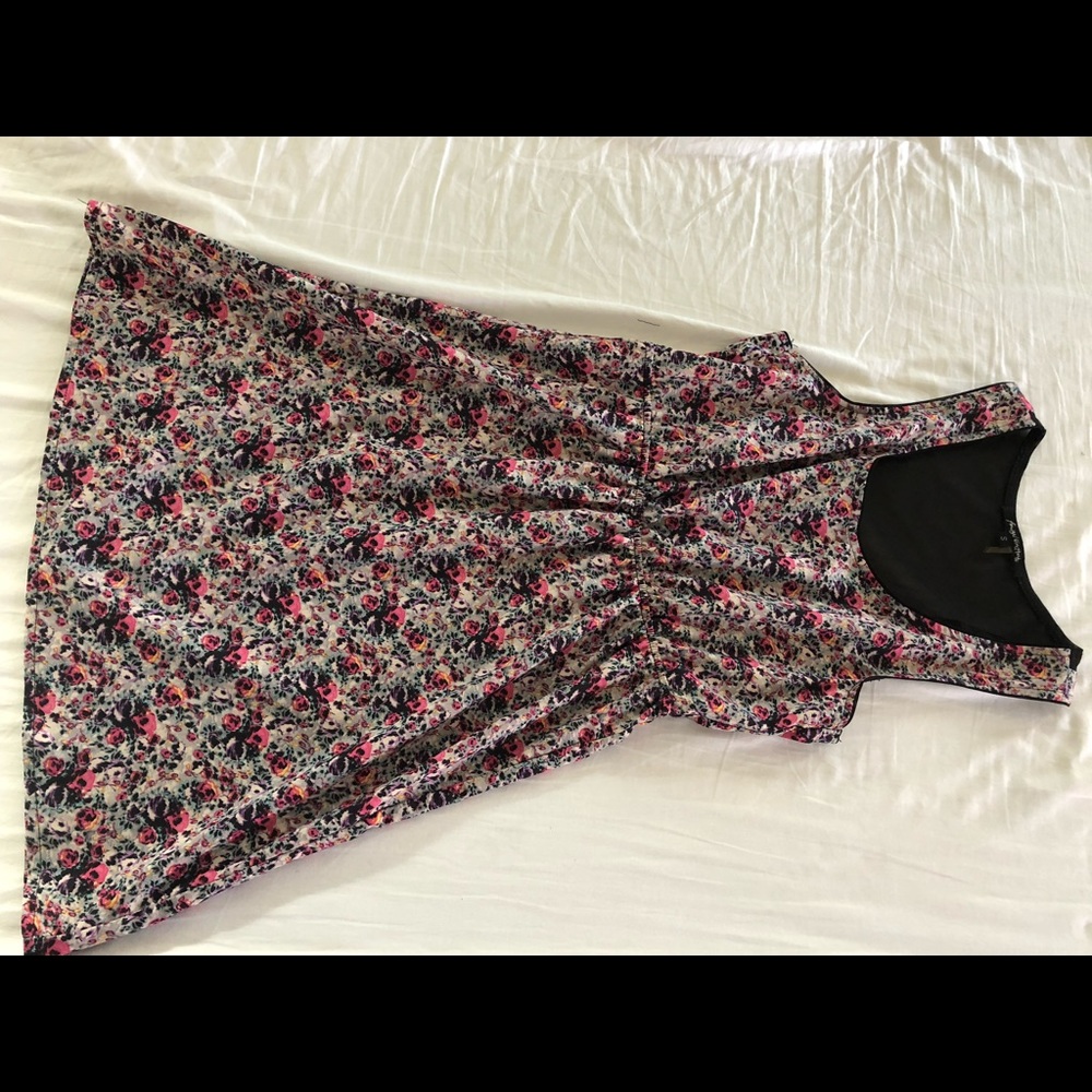 Pink floral dress with mesh back